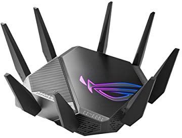 Asus ROG Rapture GT-AXE11000 Tri Band WiFi 6E Router Gaming estendibile con Mobile Tethering, alternativa ai Router 4G 5G, 2.5G WAN/LAN Ethernet, Game Boost, Sicurezza di Rete per Tutti Dispositivi