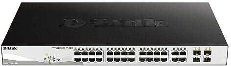 D-Link DGS-1210-28MP Smart Switch Gestito, 28 Porte Gigabit, PoE+, nero