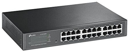 TP-Link Switch Desktop Easy Smart, 24 Porte RJ45 Gigabit 10/100/1000 Mbps, Plug & Play, Struttura in Acciaio