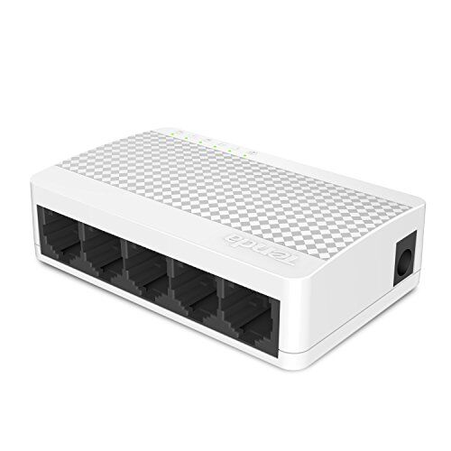 Tenda 5-Port Fast Ethernet Switch Unmanaged Network Switch White Network Switches (Unmanaged Network Switch), bianco