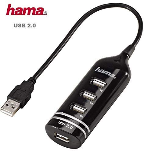 Hama HUB USB 2.0 ultra slim, 4 porte, nero