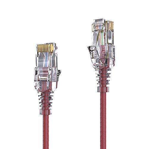 PureLink MC1505-015 Cavo di Rete CAT6 UTP (10/100/1000 Mbit/s), Extra Sottile con Spina RJ45 2X, Cavo Patch per Switch, Modem, Router, Patch Panel, Patch Panel, 1 Set, 1,50 m, Rosso