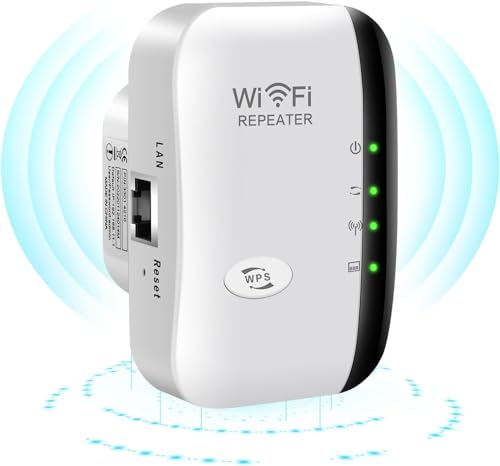 MKOIJN Ripetitore WiFi Potente per Casa Amplificatore WiFi 2024 Più Recente WLAN Ripetitore WiFi Extender 300Mbit/s 2.4GHz, Porta LAN, Supporta Modalità Ripetitore/Router/AP