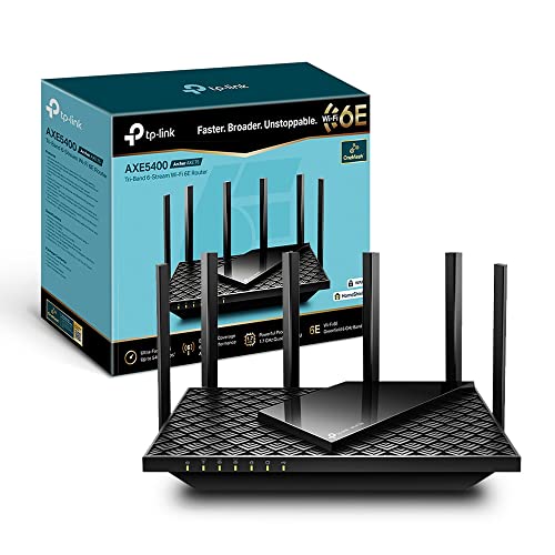 TP-Link Archer AXE75 Router AXE5400Mbps Wi-Fi 6E Tri-Band, Porta Gigabit, 6 GHz Band, Porta USB 3.0, Client E Server VPN, HomeShield, MU-Mimo, OFDMA