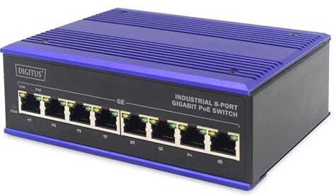 Digitus DN-651121 Switch PoE Gigabit industriale a 8 porte