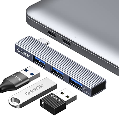 ORICO MINI HUB USB-C per MacBook, 3 in 1 con USB 3.0 * 1 USB 2.0 * 2, Aliumum Splitter USB compatibile con iPad Pro, iPad Air 4, iMac Pro, MacBook Air, Mac