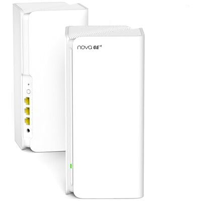 Tenda MX21Pro(2 Pack) Wi-Fi 6E Tri-Band AXE5700 per tutta la casa, Supporta 6G, copertura fino a 2,800 sq ft, 7 antenne, porte Gigabit LAN/WAN* 3, Alexa, roaming continuo, 8K, VR HD Tenda MX21Pro(2 Pack) Wi-Fi 6E Tri-Band AXE5700 per tutta la casa, Supporta 6G, copertura fino a 2,800 sq ft, 7 antenne, porte Gigabit LAN/WAN* 3, Alexa, roaming continuo, 8K, VR HD