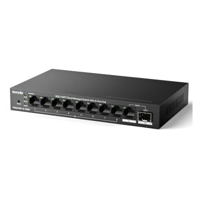 Tenda Managed Switch PoE+ 10 Porte, 8 Porte PoE, 1 Porta SFP, 110 W, Cloud Tenda Managed Switch PoE+ 10 Porte, 8 Porte PoE, 1 Porta SFP, 110 W, Cloud