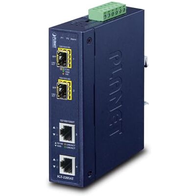 Planet IP30, 2 X GE to 2 porte SFP Media Converter IGT-2205AT Planet IP30, 2 X GE to 2 porte SFP Media Converter IGT-2205AT