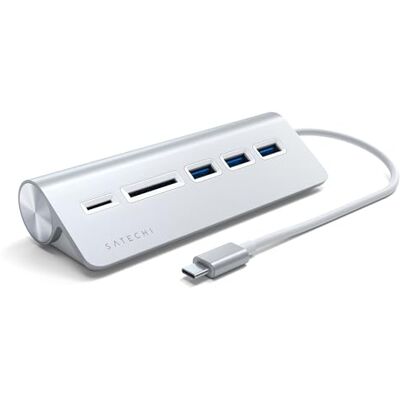 Satechi Hub USB C 5 in 1 Combo per Scrivania, Argento Satechi Hub USB C 5 in 1 Combo per Scrivania, Argento