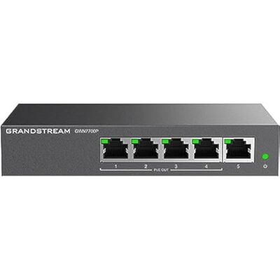 GrandStream GWN7700P Switch non gestito a 5 porte, 4x PoE GrandStream GWN7700P Switch non gestito a 5 porte, 4x PoE