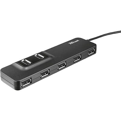 Trust Oila Hub a 7 Porte, USB 2.0, Nero Trust Oila Hub a 7 Porte, USB 2.0, Nero