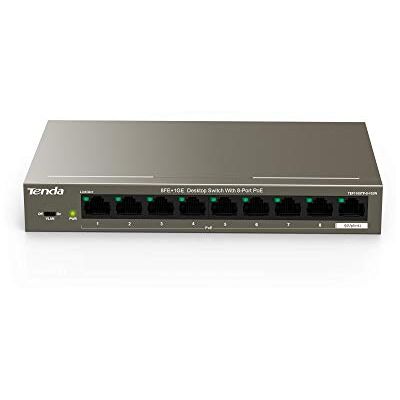 Tenda PoE Switch, 9 Porte 10/100 Mbps, 8 PoE Porte, 63W, IEEE 802.3af/at, Nessuna Configurazione Necessaria, Protezione Antifulmine Professionale,Cassa in Metallo TEF1109P-8-63W Tenda PoE Switch, 9 Porte 10/100 Mbps, 8 PoE Porte, 63W, IEEE 802.3af/at, Nessuna Configurazione Necessaria, Protezione Antifulmine Professionale,Cassa in Metallo TEF1109P-8-63W