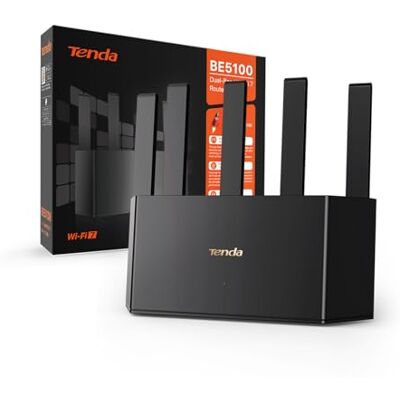 Tenda RE6L Pro Router WiFi 7, Dual-Band BE5100Mbps, Compatibile con WiFi+ Mesh, Porta 2.5Gbps, Gigabit Porte WAN/LAN, Antenne Verticali, One-touch Connessione NFC, 4K-QAM, MLO, Streaming 8K, VR/AR,VPN Tenda RE6L Pro Router WiFi 7, Dual-Band BE5100Mbps, Compatibile con WiFi+ Mesh, Porta 2.5Gbps, Gigabit Porte WAN/LAN, Antenne Verticali, One-touch Connessione NFC, 4K-QAM, MLO, Streaming 8K, VR/AR,VPN
