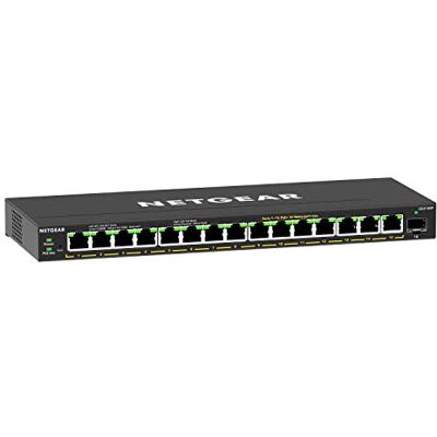 Netgear (GS316EP) Switch Ethernet, 16 porte, Gigabit Ethernet LAN PoE Plus (con 15x PoE+ 180W e 1x SFP, switch di rete gestito con IGMP Snooping, QoS, VLAN, senza ventola) Netgear (GS316EP) Switch Ethernet, 16 porte, Gigabit Ethernet LAN PoE Plus (con 15x PoE+ 180W e 1x SFP, switch di rete gestito con IGMP Snooping, QoS, VLAN, senza ventola)