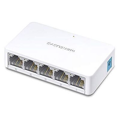 MERCUSYS MS105 Switch Ethernet 5 Porte 10/100Mbps, Plug & Play Design Fanless e Compatto, Ideale per PC, Stampanti, Smart TV, Telecamere IP e Console in Casa e Piccoli Uffici MERCUSYS MS105 Switch Ethernet 5 Porte 10/100Mbps, Plug & Play Design Fanless e Compatto, Ideale per PC, Stampanti, Smart TV, Telecamere IP e Console in Casa e Piccoli Uffici