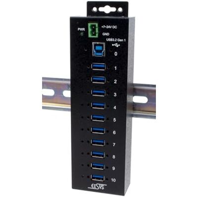 EXSYS Usb 3.2 Gen1 Hub 10-Port Managed N. Inkl.usB-Kabel DiN-RaiL-Kit (eX-1580shmvs) EXSYS Usb 3.2 Gen1 Hub 10-Port Managed N. Inkl.usB-Kabel DiN-RaiL-Kit (eX-1580shmvs)