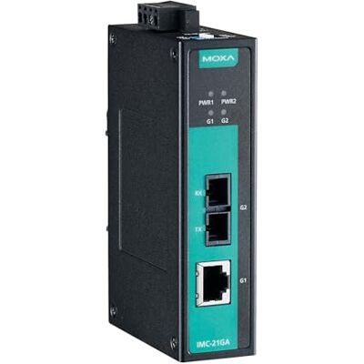 Moxa IMC-21GA-LX-SC Convertitore multimediale industriale Gigabit Ethernet-to-fibra, modalità singola 10 km, SC, da -10 a 60 °C, convertitore multimediale industriale da 10/100/1000BaseTX a Moxa IMC-21GA-LX-SC Convertitore multimediale industriale Gigabit Ethernet-to-fibra, modalità singola 10 km, SC, da -10 a 60 °C, convertitore multimediale industriale da 10/100/1000BaseTX a