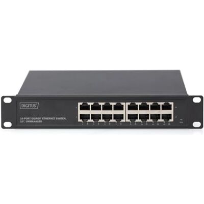Digitus 10" Gigabit Ethernet Switch 16-Port Unmanaged DN-80115-1 Rackmontage Digitus 10" Gigabit Ethernet Switch 16-Port Unmanaged DN-80115-1 Rackmontage