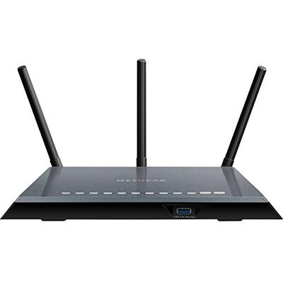 Netgear R6400 Router WiFi Nighthawk, Dual Band AC1750, Sicurezza Informatica Armor per lo smart working, 4 porte Gigabit Netgear R6400 Router WiFi Nighthawk, Dual Band AC1750, Sicurezza Informatica Armor per lo smart working, 4 porte Gigabit