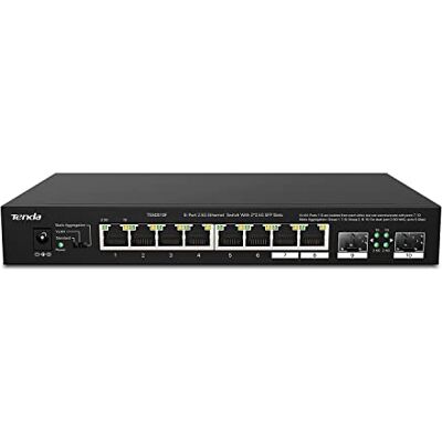 Tenda Switch 2.5 Gigabit, Switch Ethernet 2.5 Gbps 10 Porte, 2 Porte SFP 2,5 G e 8 Porte RJ-45 2,5G, Desktop e Montaggio a Parete, Compatibile con Computer, NAS, AP Wi-Fi 6 (TEM2010F) Tenda Switch 2.5 Gigabit, Switch Ethernet 2.5 Gbps 10 Porte, 2 Porte SFP 2,5 G e 8 Porte RJ-45 2,5G, Desktop e Montaggio a Parete, Compatibile con Computer, NAS, AP Wi-Fi 6 (TEM2010F)