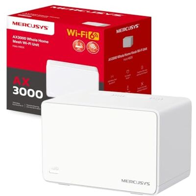 MERCUSYS TP-Link Halo H80X Mesh Wi-Fi 6 AX3000Mbps Dual-Band, 3 Porte WAN/LAN Gigabit, Coperti fino a 270m2, MU-MIMO, WPA3, Controllo da APP, 1pz MERCUSYS TP-Link Halo H80X Mesh Wi-Fi 6 AX3000Mbps Dual-Band, 3 Porte WAN/LAN Gigabit, Coperti fino a 270m2, MU-MIMO, WPA3, Controllo da APP, 1pz