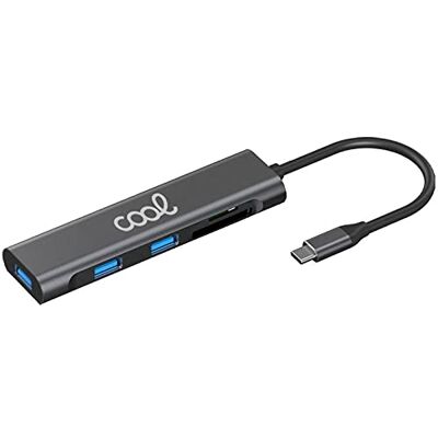 Hub USB-C Cool 5 in 1 Alluminio - Type-C a 3 USB 3.0, SD, Micro SD Hub USB-C Cool 5 in 1 Alluminio - Type-C a 3 USB 3.0, SD, Micro SD