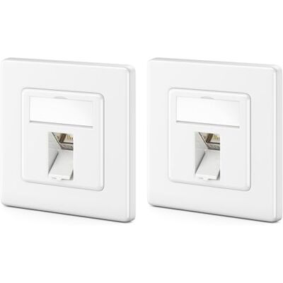 deleyCON 2x Presa di Rete CAT8 da Incasso con RJ45 Keystone 40 Gbps, STP Schermata Presa Dati per Cavo Patch, Cavi di Rete, Cavi Ethernet da Installazione, Gigabit LAN Bianco deleyCON 2x Presa di Rete CAT8 da Incasso con RJ45 Keystone 40 Gbps, STP Schermata Presa Dati per Cavo Patch, Cavi di Rete, Cavi Ethernet da Installazione, Gigabit LAN Bianco