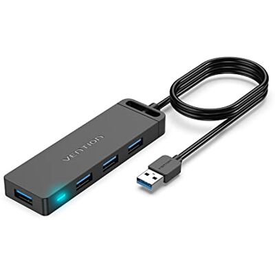 VENTION Hub USB 3.0, hub USB a 4 porte, cavo USB ultra sottile, cavo esteso da 3 m, compatibile con MacBook, laptop, Surface Pro, PS4, PC, Flash Drive, HDD mobile (1 m) VENTION Hub USB 3.0, hub USB a 4 porte, cavo USB ultra sottile, cavo esteso da 3 m, compatibile con MacBook, laptop, Surface Pro, PS4, PC, Flash Drive, HDD mobile (1 m)