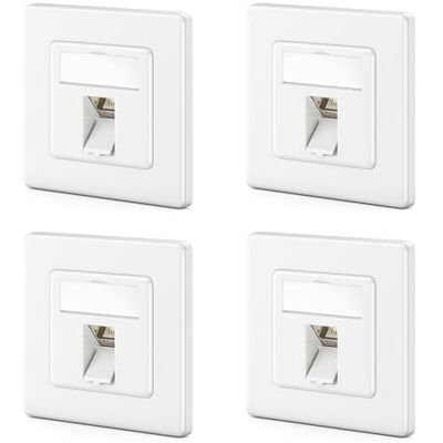 deleyCON 4x Presa di Rete CAT8 da Incasso con RJ45 Keystone 40 Gbps, STP Schermata Presa Dati per Cavo Patch, Cavi di Rete, Cavi Ethernet da Installazione, Gigabit LAN Bianco deleyCON 4x Presa di Rete CAT8 da Incasso con RJ45 Keystone 40 Gbps, STP Schermata Presa Dati per Cavo Patch, Cavi di Rete, Cavi Ethernet da Installazione, Gigabit LAN Bianco