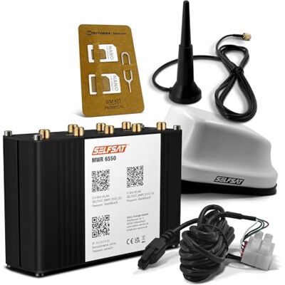 Selfsat MWR 6550 5G Cat 20 WiFi 6 Router WLAN fino a 3,4 Gbps incl. antenna 5G bianca Selfsat MWR 6550 5G Cat 20 WiFi 6 Router WLAN fino a 3,4 Gbps incl. antenna 5G bianca
