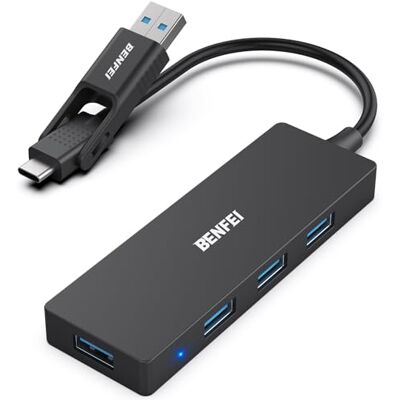 BENFEI Hub dati ultra piatto USB 3.0 a 4 porte, hub USB C con adattatore a 4 porte USB 3.0, splitter USB3.0 da 5 Gbps, compatibile con iPhone 15 Pro/Max MacBook Pro/Air 2023, iPad Pro iMac S23, XPS BENFEI Hub dati ultra piatto USB 3.0 a 4 porte, hub USB C con adattatore a 4 porte USB 3.0, splitter USB3.0 da 5 Gbps, compatibile con iPhone 15 Pro/Max MacBook Pro/Air 2023, iPad Pro iMac S23, XPS