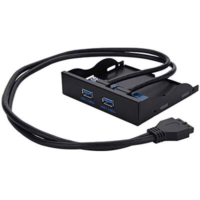 Bewinner Pannello Frontale USB 3.0, Interfaccia 19 Pin per Floppy Bay 3.5'', Hub 2 Porte USB senza Alimentatore, Plug and Play Bewinner Pannello Frontale USB 3.0, Interfaccia 19 Pin per Floppy Bay 3.5'', Hub 2 Porte USB senza Alimentatore, Plug and Play