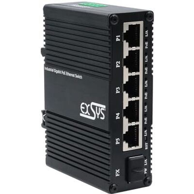 EXSYS Switch 5+ Mini Industrie Gigab. 5+1xgigabit Sfp Poe+ WeB-Managed Switch 1-Port (eX-62030mpoE-Sfp) EXSYS Switch 5+ Mini Industrie Gigab. 5+1xgigabit Sfp Poe+ WeB-Managed Switch 1-Port (eX-62030mpoE-Sfp)