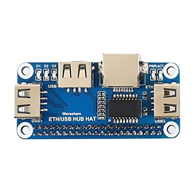 Waveshare Ethernet/USB HUB HAT for Raspberry Pi Stable Wired Ethernet Connection with 1x RJ45 Ethernet Port and 3X USB Ports Compatible with USB2.0/1.1 Fits The Zero/Zero W/Zero WH Waveshare Ethernet/USB HUB HAT for Raspberry Pi Stable Wired Ethernet Connection with 1x RJ45 Ethernet Port and 3X USB Ports Compatible with USB2.0/1.1 Fits The Zero/Zero W/Zero WH