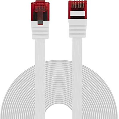 BIGtec Cavo di rete Ethernet LAN, flessibile, piatto, 10 m, colore bianco, nastro piatto Gigabit DSL ISDN BIGtec Cavo di rete Ethernet LAN, flessibile, piatto, 10 m, colore bianco, nastro piatto Gigabit DSL ISDN