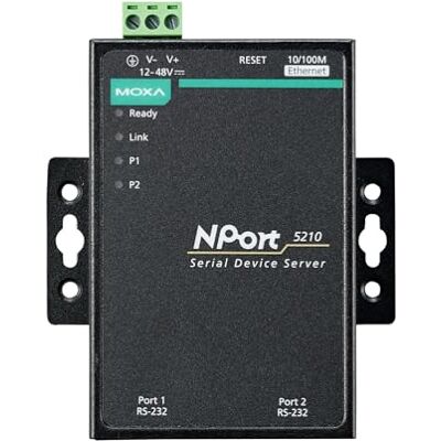Moxa NPort 5210-2 porta il server del dispositivo, 10/100 Ethernet, RS-232, RJ45 8 Pin- senza adattatore Moxa NPort 5210-2 porta il server del dispositivo, 10/100 Ethernet, RS-232, RJ45 8 Pin- senza adattatore