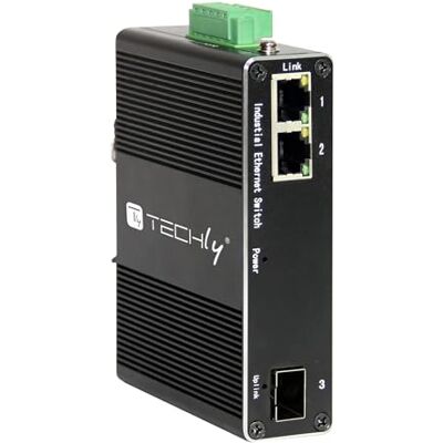 Techly Professional 621345 Convertitore Ethernet Industriale Gigabit 2 Porte RJ45 a 1 Porta SFP Non Gestito Nero Techly Professional 621345 Convertitore Ethernet Industriale Gigabit 2 Porte RJ45 a 1 Porta SFP Non Gestito Nero