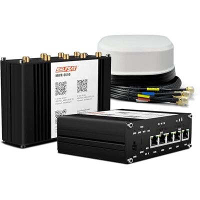 Selfsat MWR 6550 Router WiFi 6 5G Cat 20 WLAN fino a 3,4 Gbps con Antenna SATCO 5G Bianca Selfsat MWR 6550 Router WiFi 6 5G Cat 20 WLAN fino a 3,4 Gbps con Antenna SATCO 5G Bianca