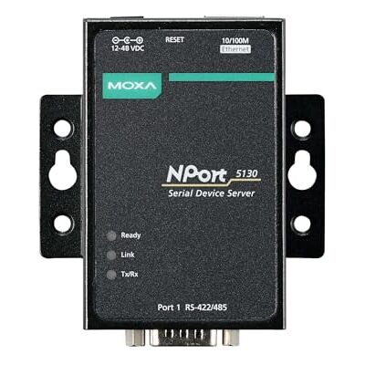 Moxa NPort 5130-1 Port Device Server, Ethernet 10/100, RS-422/485, DB9 maschio Moxa NPort 5130-1 Port Device Server, Ethernet 10/100, RS-422/485, DB9 maschio