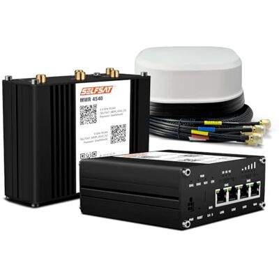 Selfsat MWR 4540 4G Cat 6 Router WLAN fino a 300 Mbps con antenna SATCO 5G bianca Selfsat MWR 4540 4G Cat 6 Router WLAN fino a 300 Mbps con antenna SATCO 5G bianca