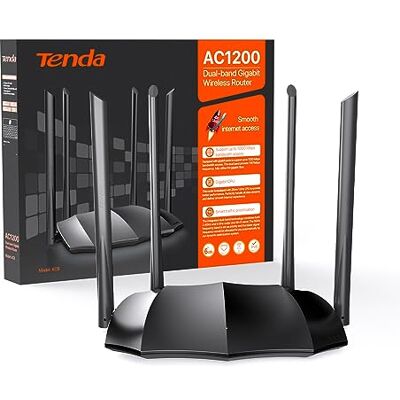 Tenda AC8 Router WiFi AC1200 Router Wireless Dual Band 5GHz/2.4GHz, Gigabit Porte, Antenne 4x6dBi, Repeater Access Point Mode, Beamforming/MU-MIMO/Controllo APP/IPv6/WPS Tenda AC8 Router WiFi AC1200 Router Wireless Dual Band 5GHz/2.4GHz, Gigabit Porte, Antenne 4x6dBi, Repeater Access Point Mode, Beamforming/MU-MIMO/Controllo APP/IPv6/WPS