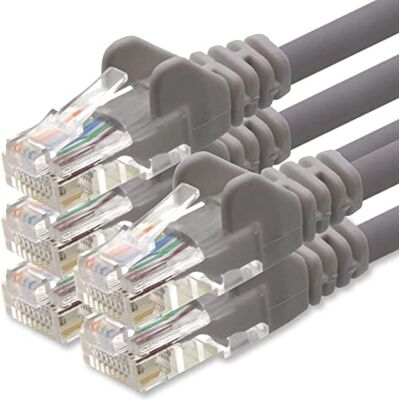 1aTTack.de – Cavo di rete LAN – 10m – Gigabit RJ45 – 5 pezzi grigio Cavo patch Ethernet per reti Gigabit, collega router, modem, switch, PC e console con connettori RJ45 1aTTack.de – Cavo di rete LAN – 10m – Gigabit RJ45 – 5 pezzi grigio Cavo patch Ethernet per reti Gigabit, collega router, modem, switch, PC e console con connettori RJ45