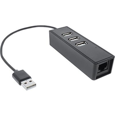 InLine 22089 Adattatore di Rete LAN Fast Ethernet per Porte USB 2.0, 1X RJ45 10/100 MBit, Hub 3X Integrato, Nero InLine 22089 Adattatore di Rete LAN Fast Ethernet per Porte USB 2.0, 1X RJ45 10/100 MBit, Hub 3X Integrato, Nero