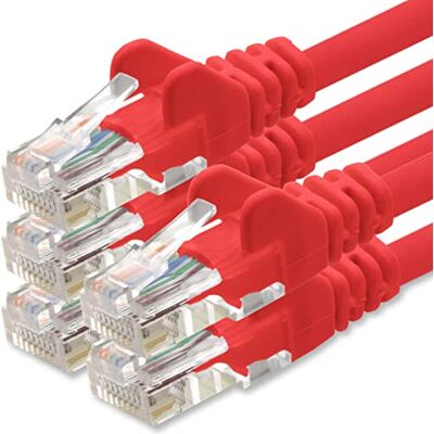 1aTTack.de – Cavo di rete LAN – 10m – Gigabit RJ45 – 5 pezzi rosso Cavo patch Ethernet per reti Gigabit, collega router, modem, switch, PC e console con connettori RJ45 1aTTack.de – Cavo di rete LAN – 10m – Gigabit RJ45 – 5 pezzi rosso Cavo patch Ethernet per reti Gigabit, collega router, modem, switch, PC e console con connettori RJ45