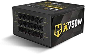 Xtreme NOX HUMMER X 750W 80 Plus Gold Alimentatore ATX12V v2x31, ventola ultra silenziosa da 120 mm, condensatori giapponesi elastrolitici certificati, colore nero