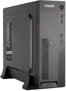 TooQ TQC-3008U3C Custodia Slim Micro-ATX/Mini-ITX, lettore di schede SD/TF, include alimentatore Micro-ATX/SFX da 500 W, Nero