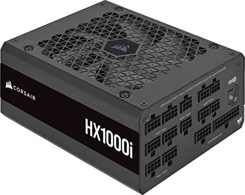 Corsair HX1000i Alimentatore ATX Completamente Modulare ed Estremamente Silenzioso Compatibile con ATX 3.0 e PCIe 5.0 Compatibile con il Software  iCUE Efficienza 80 Plus Platinum Nero