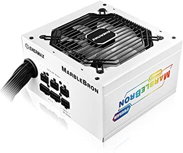 Enermax MARBLEBRON ATX ARGB Gaming PC Alimentatore 850W 80Plus Bronzo (Semi Moduulare) Cavo a nastro, EMB850EWT-W-RGB, Bianco (508707)