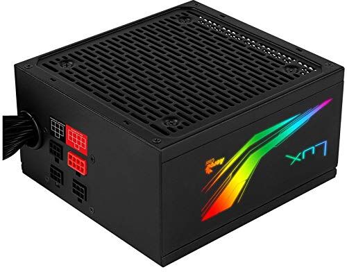 Aerocool Lux Alimentatore per PC (750W, LED RGB, Semi-modulare, 13 Effetti, Controllo Switch, 12V, efficienza + 88%, 80 Plus Bronzo), Nero